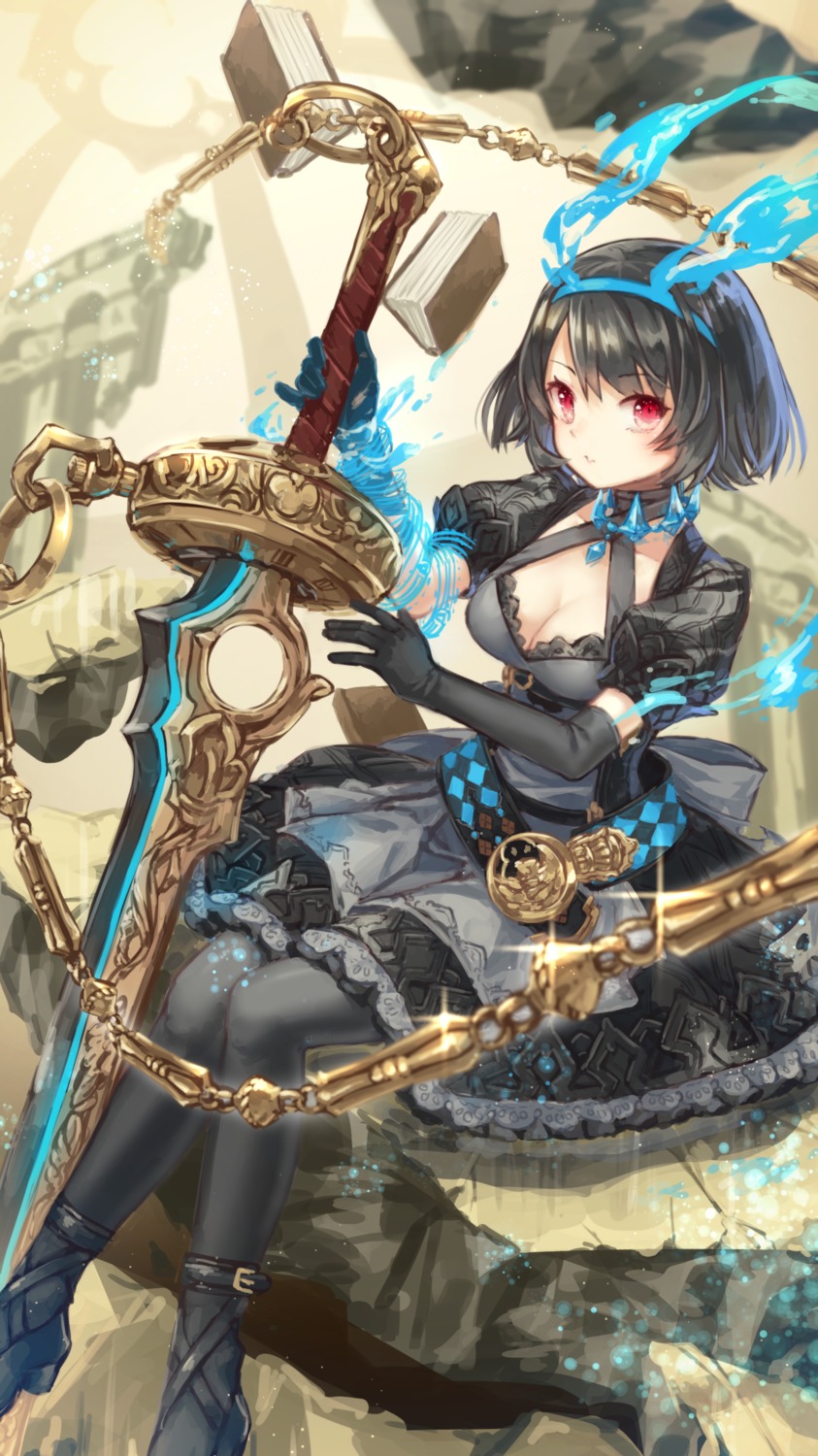 alice_(sinoalice) cleavage dress heels sinoalice sword yumeichigo_alice