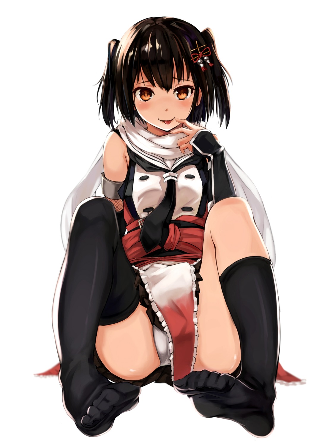 aramaki_echizen cameltoe kantai_collection pantsu seifuku sendai_(kancolle) thighhighs