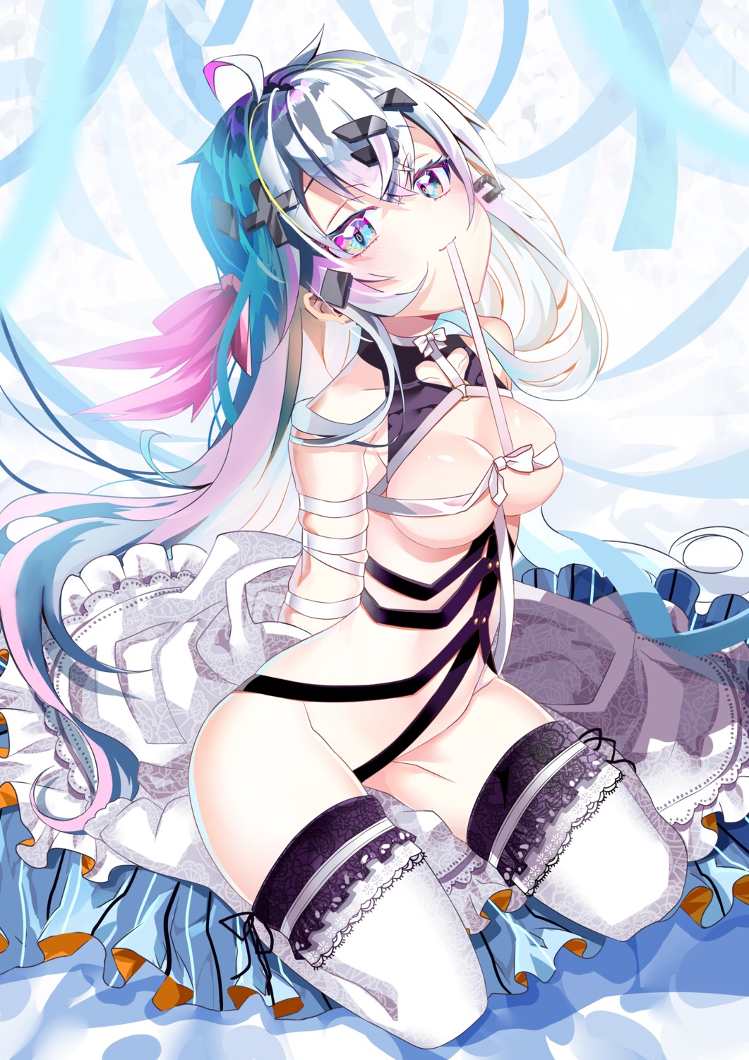 bandages bottomless no_bra sho_(runatic_moon) thighhighs