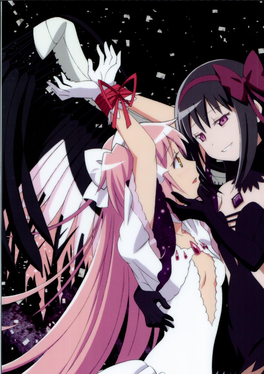 akemi_homura ayukko forest_village kaname_madoka partial_scan puella_magi_madoka_magica screening ultimate_madoka wings