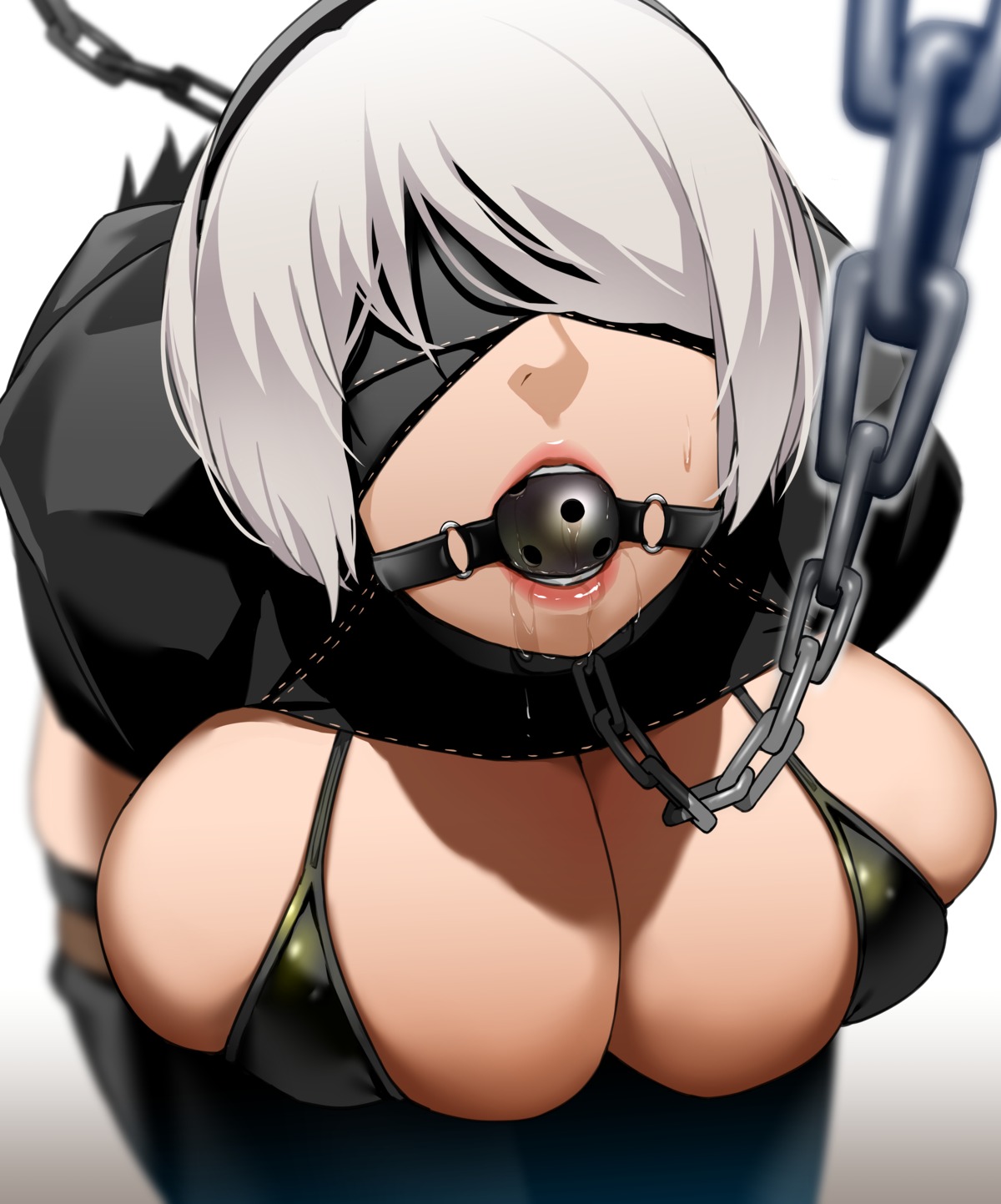 bakkanki bikini_top bondage nier_automata swimsuits yorha_no.2_type_b