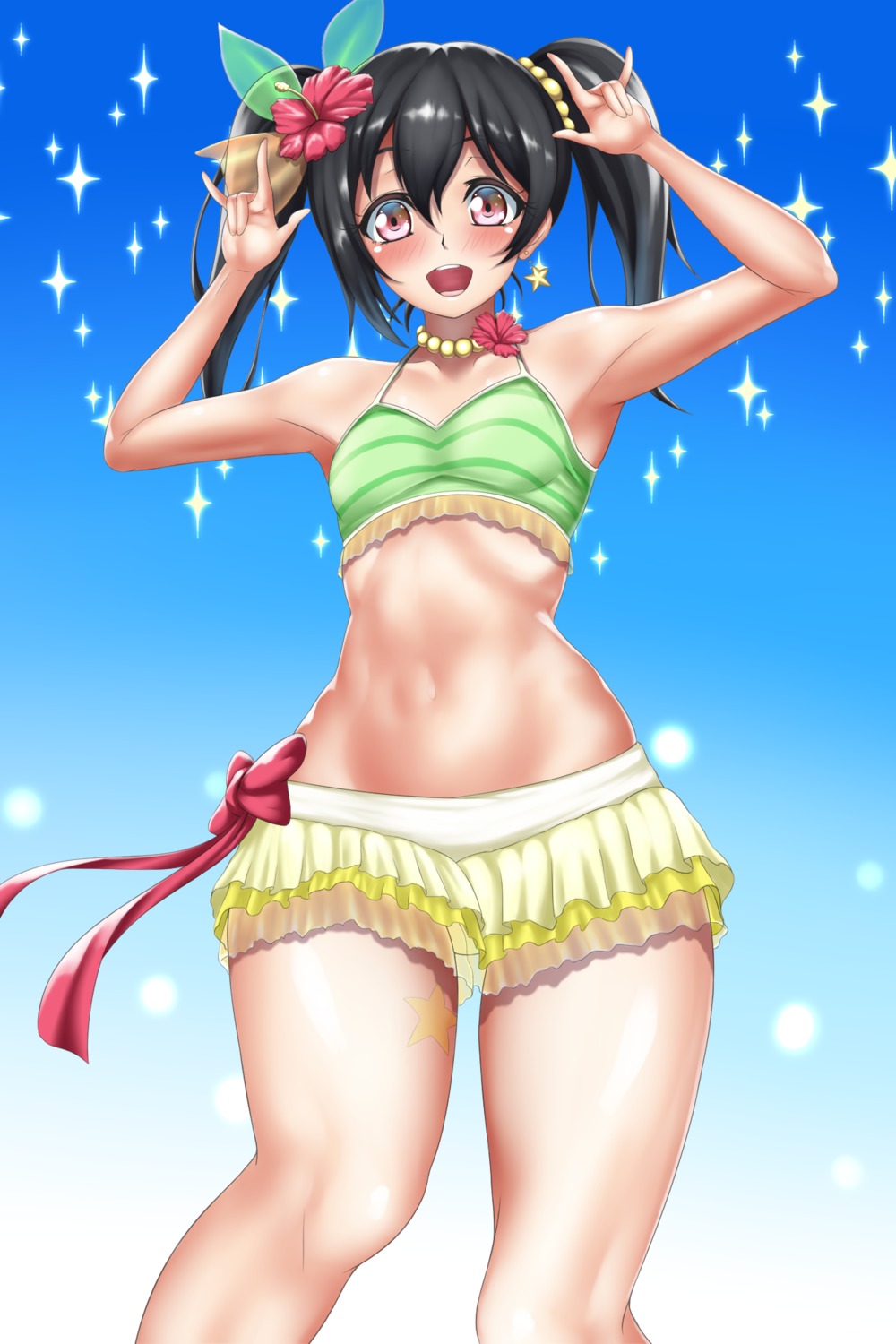 bikini love_live! see_through swimsuits tama_(tamakaka1031) yazawa_nico