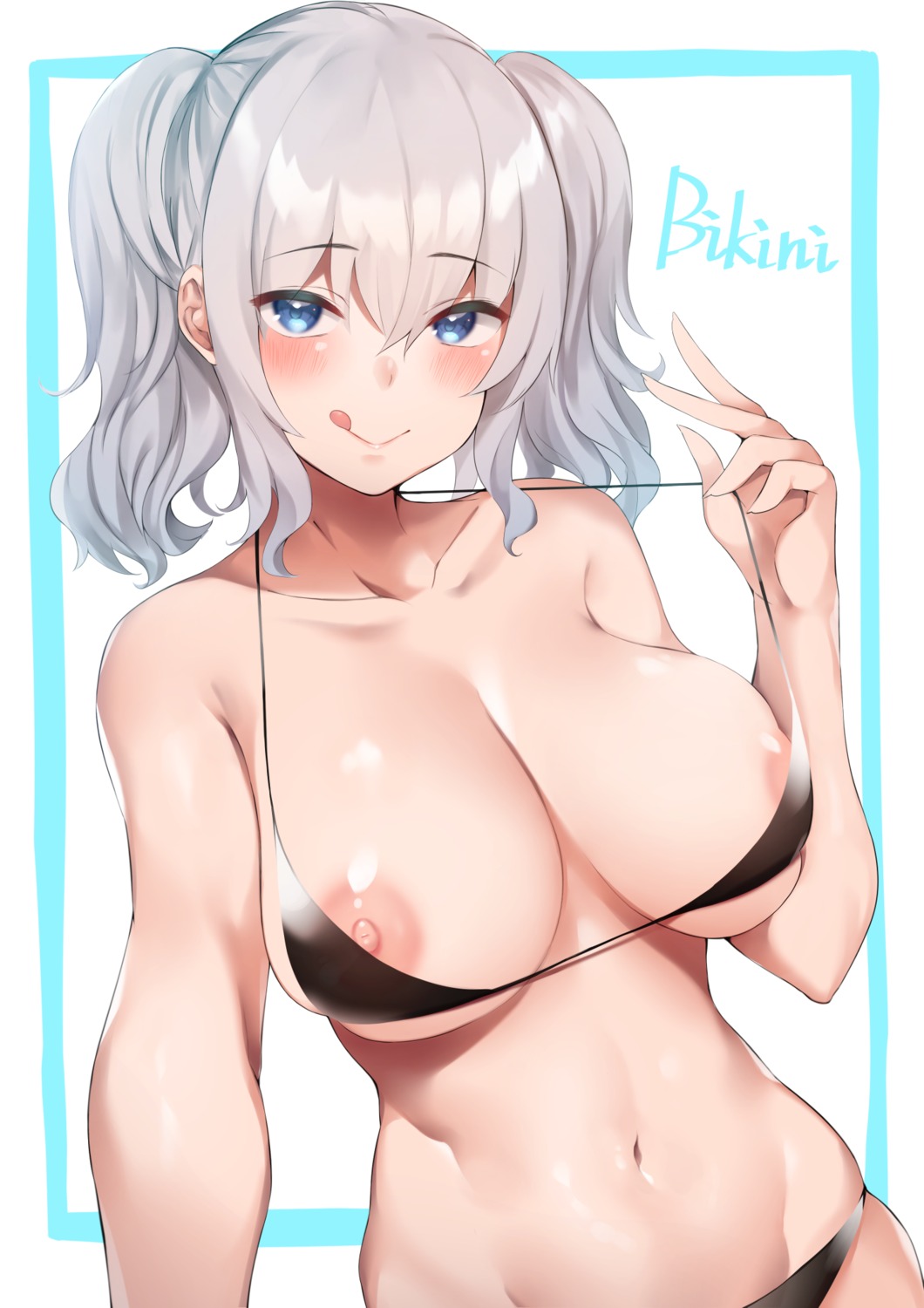 bikini kantai_collection kashima_(kancolle) nipples swimsuits undressing usa_b