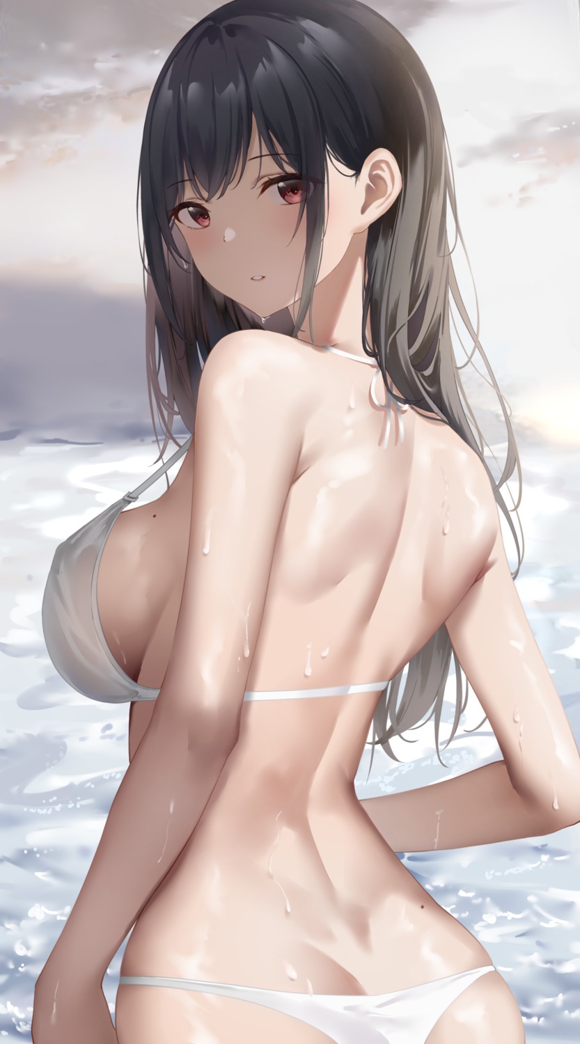 ass bikini erect_nipples see_through suzuame_yatsumi swimsuits wet