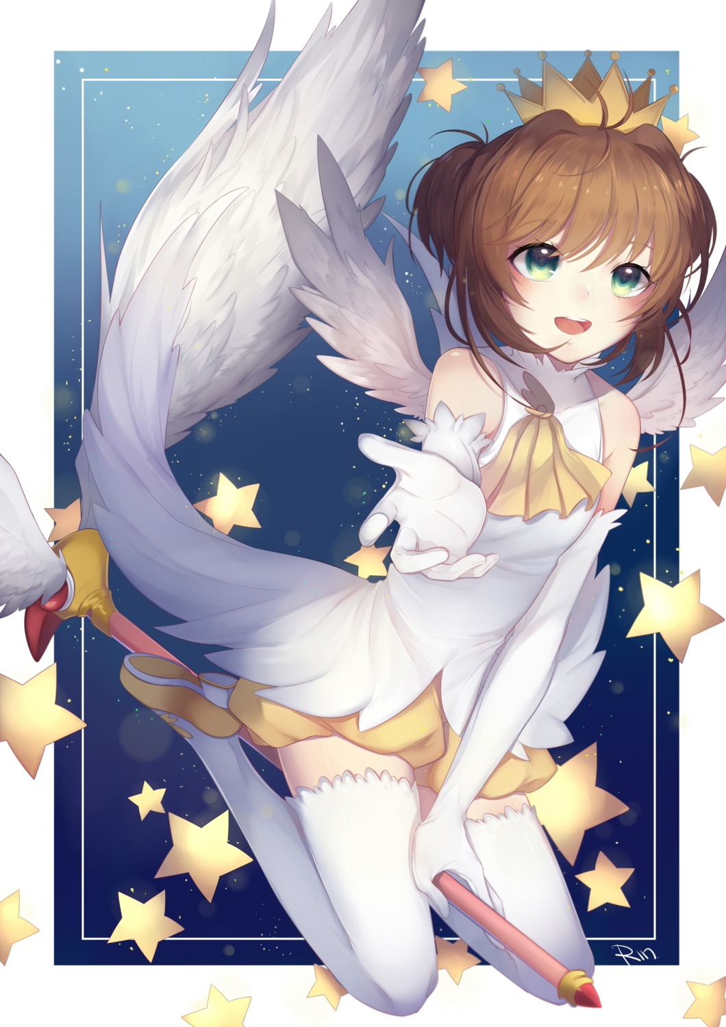 card_captor_sakura egg_(rxlal) kinomoto_sakura thighhighs wings