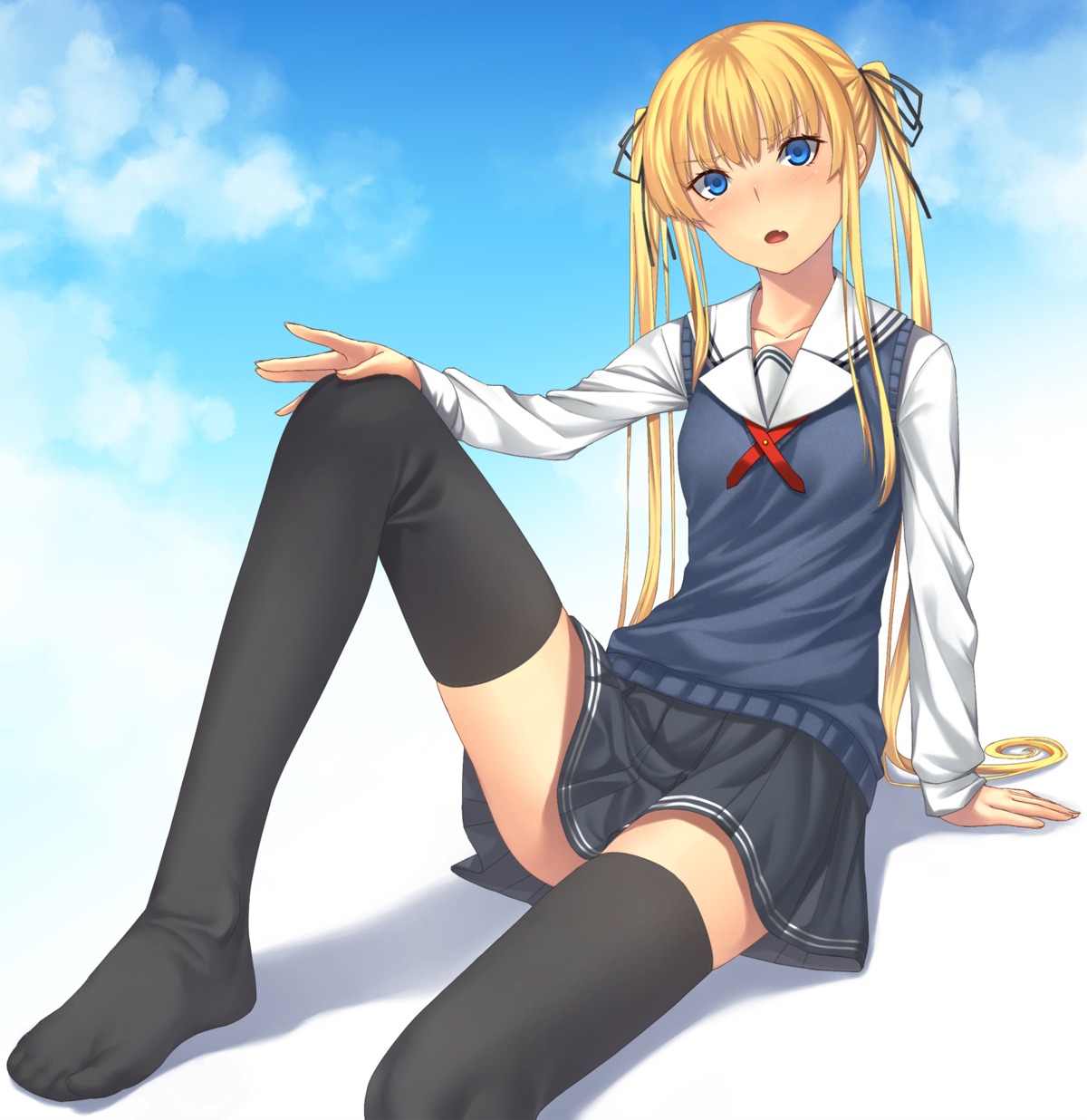 mikazuchi_zeus saenai_heroine_no_sodatekata sawamura_spencer_eriri seifuku thighhighs