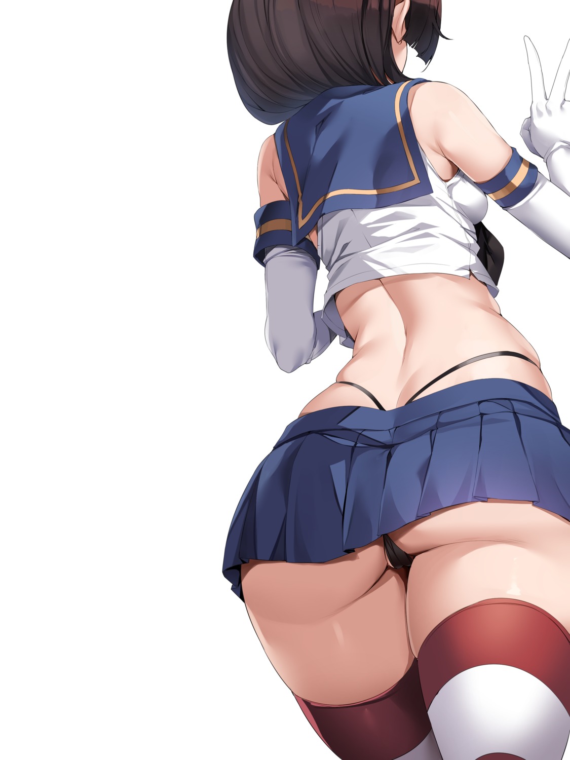 ass cameltoe cosplay kantai_collection mogador_(kancolle) pantsu shimakaze_(kancolle) skirt_lift thighhighs thong torisan