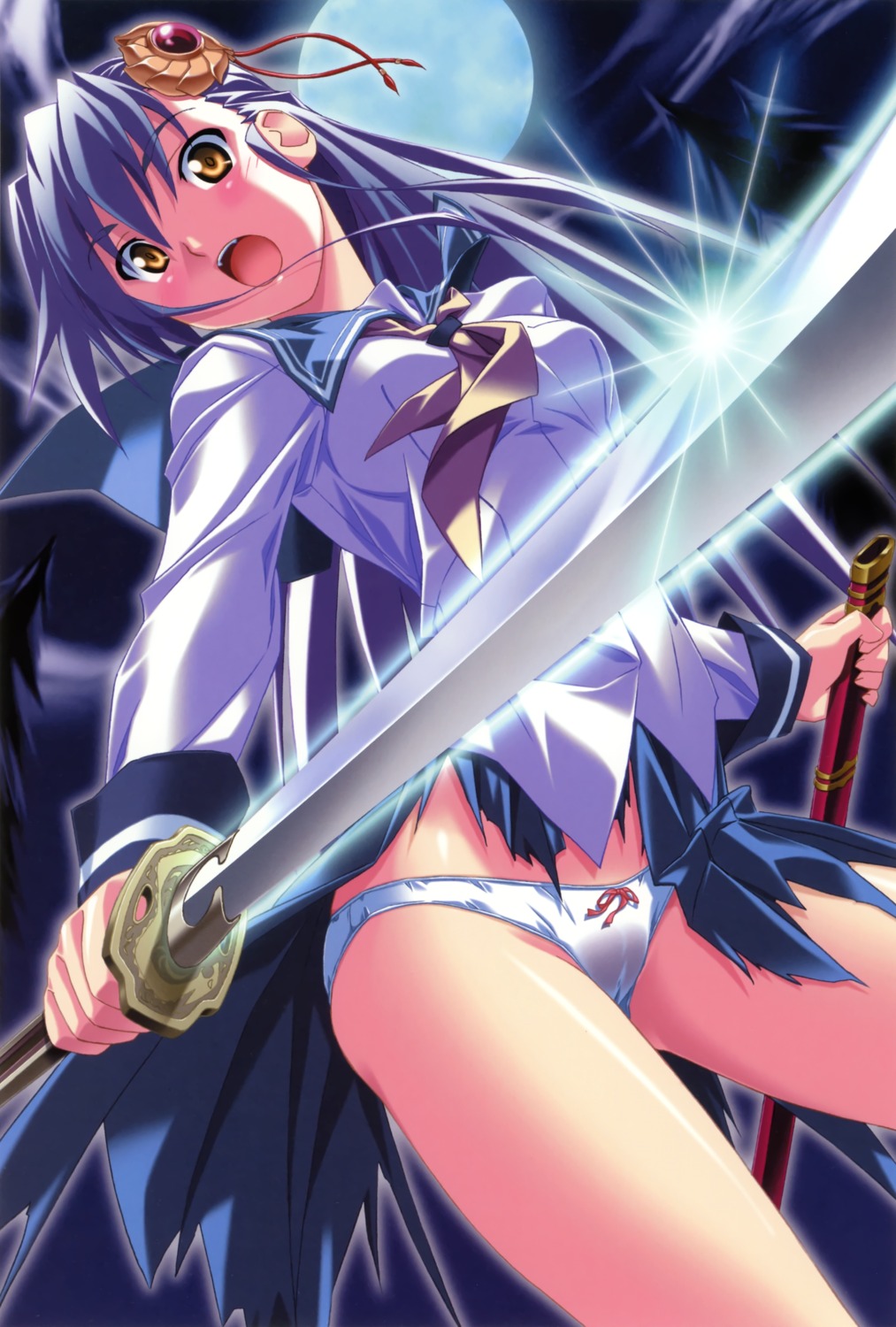 kuuchuu_yousai pantsu seifuku sword torn_clothes