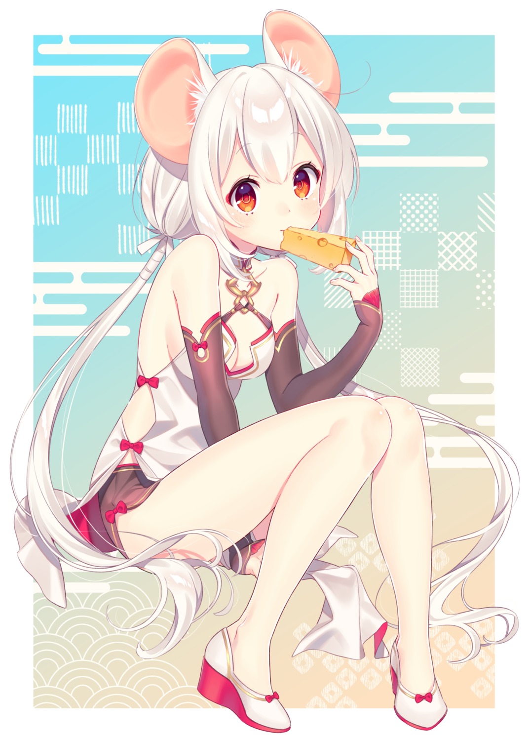 animal_ears chinadress cleavage heels no_bra