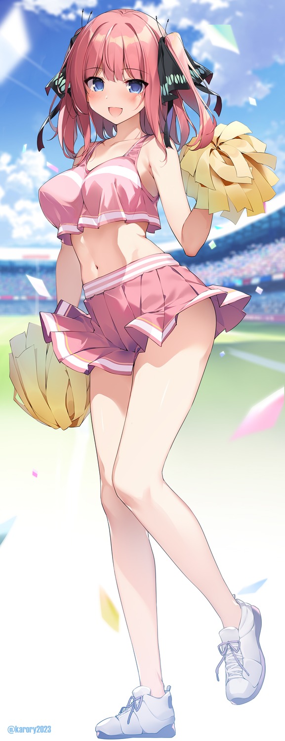 5-toubun_no_hanayome cheerleader karory nakano_nino skirt_lift