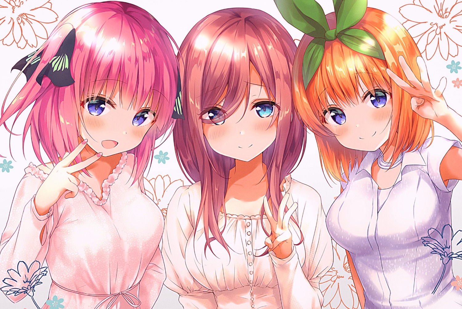 5-toubun_no_hanayome amedama_con dress nakano_miku nakano_nino nakano_yotsuba