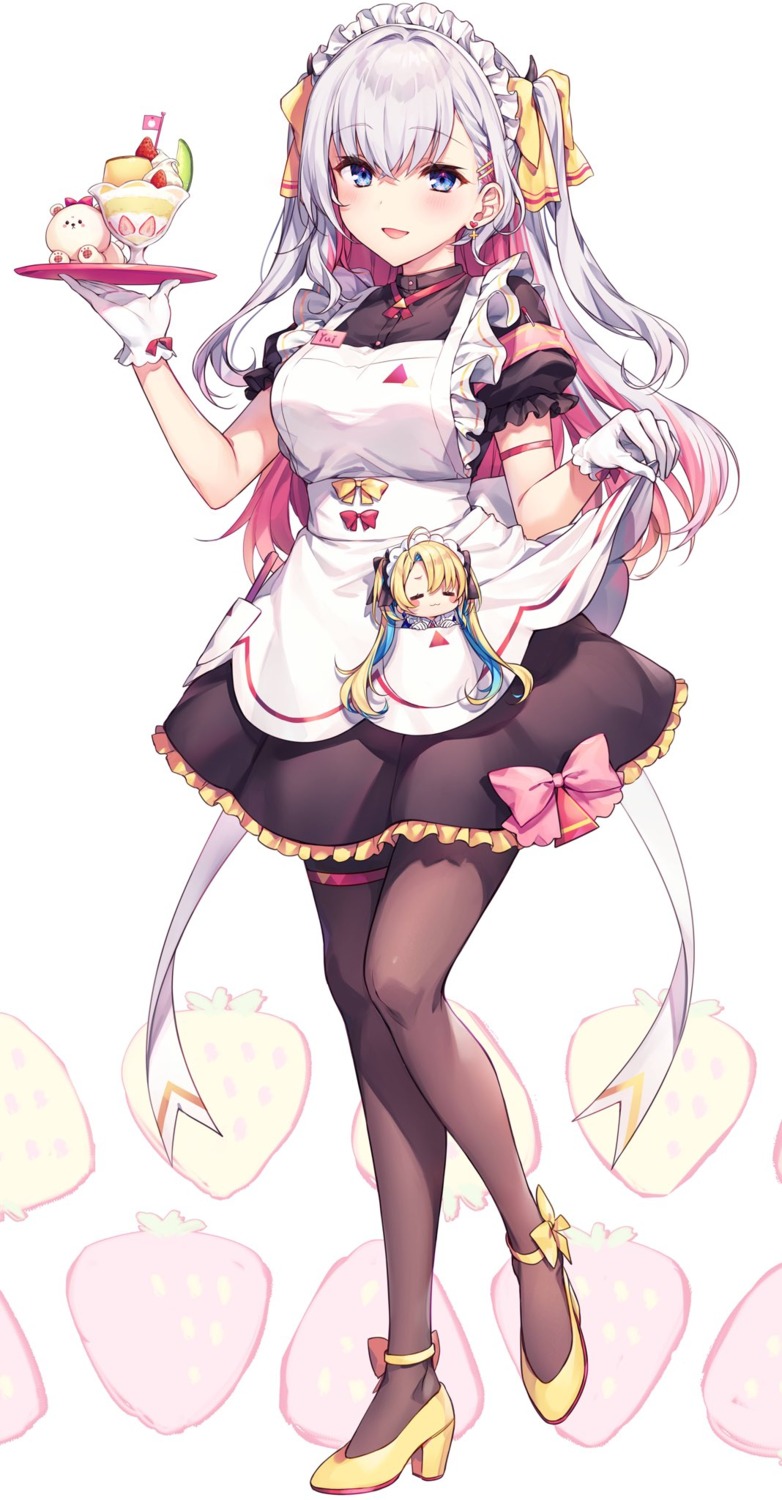 avatar_2.0_project chibi garter heels komeshiro_kasu maid musubime_yui pantyhose