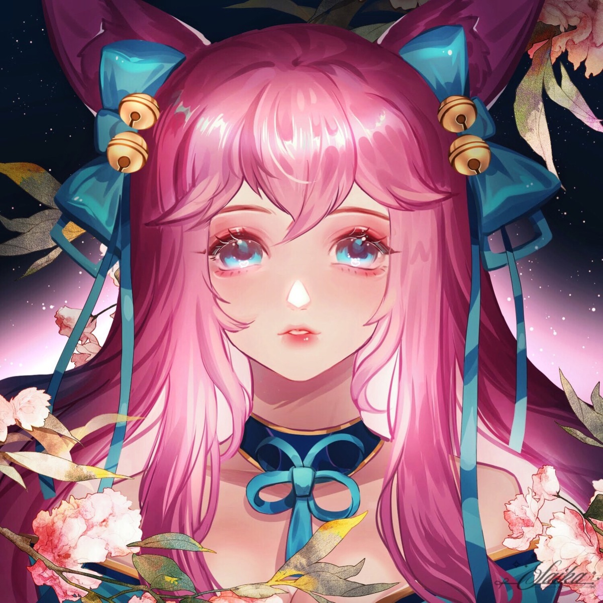 ahri animal_ears league_of_legends saika_(pixiv_22106217)