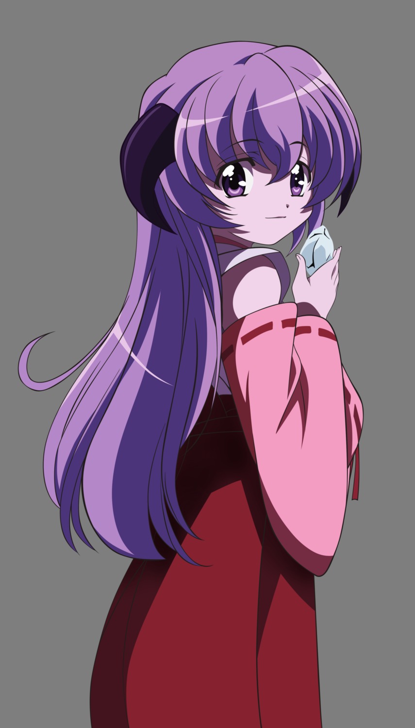 hanyuu higurashi_no_naku_koro_ni horns miko transparent_png vector_trace