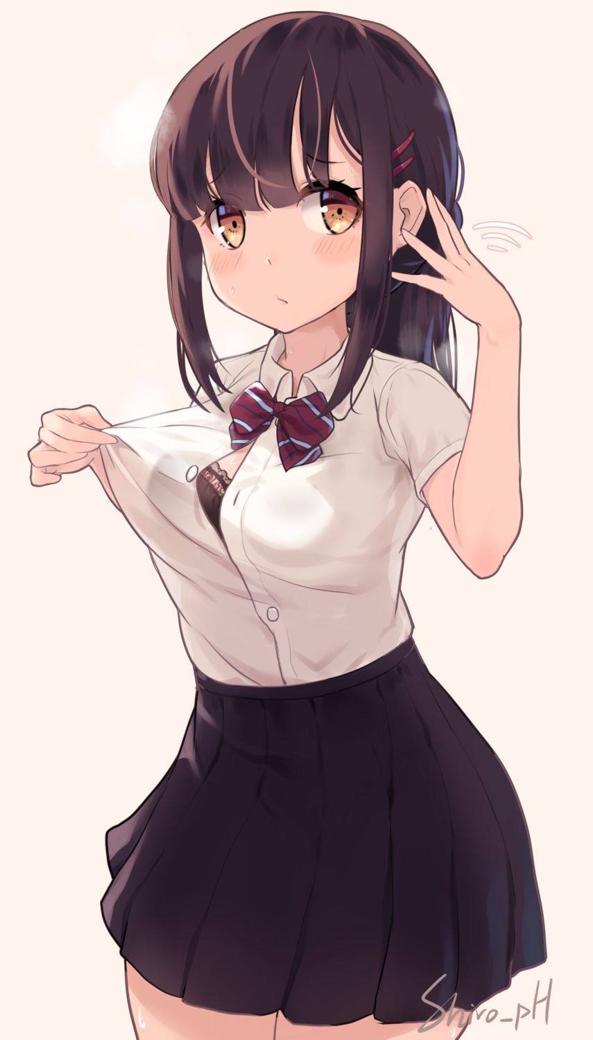 bra open_shirt see_through seifuku too-ye