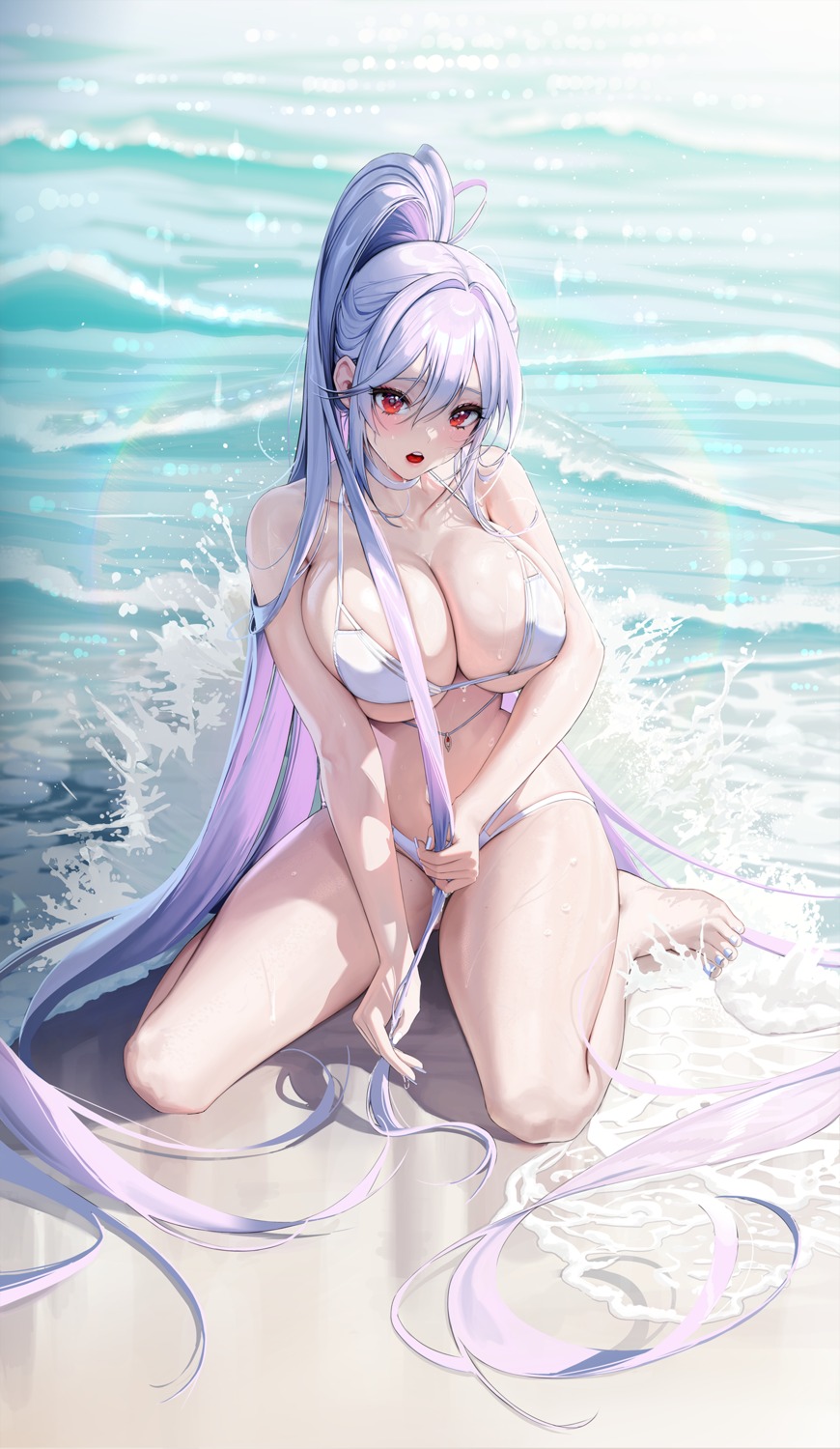 bikini closers mirae_(closers) myo_ne swimsuits wet