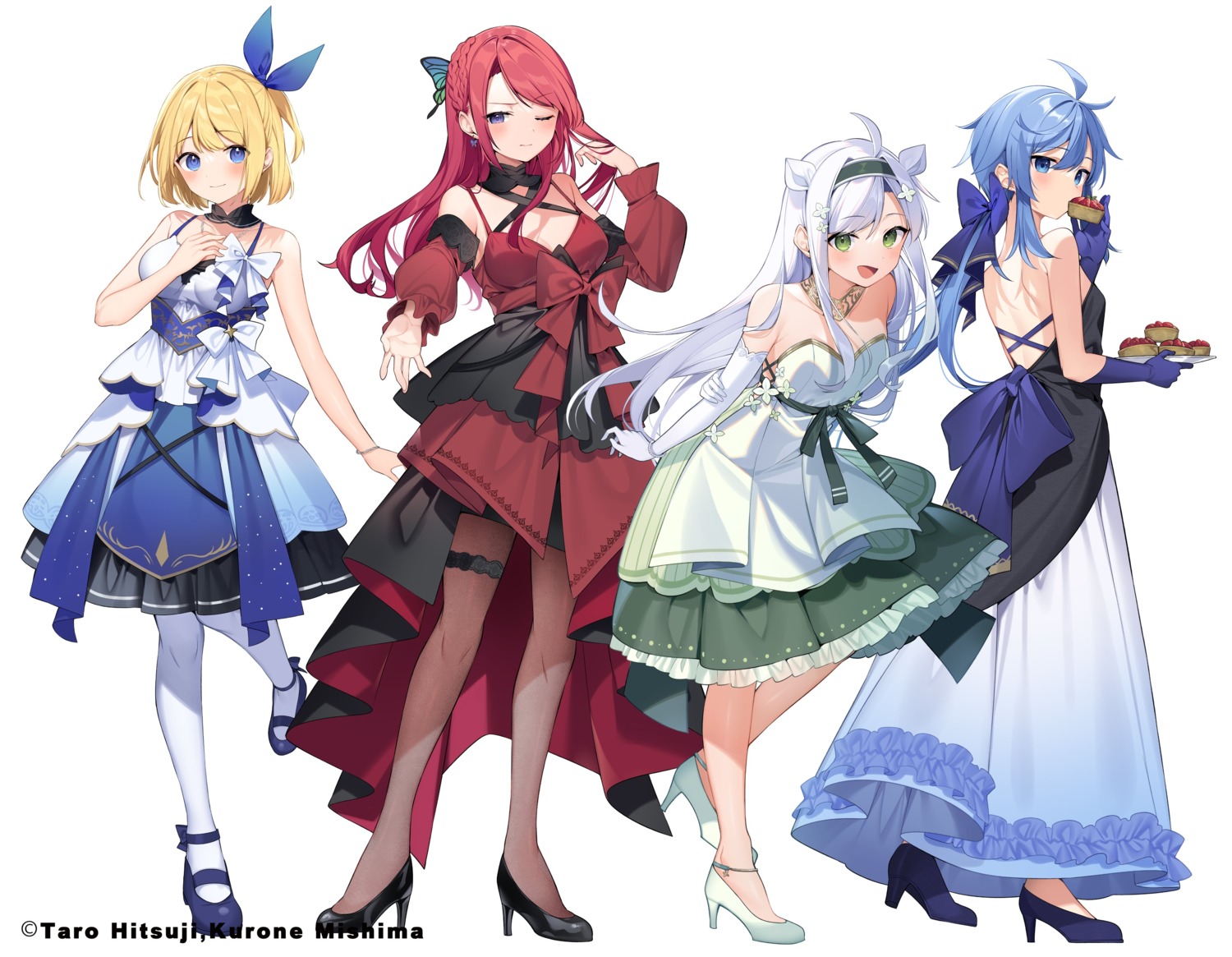 dress eve_ignite garter heels mishima_kurone no_bra pantyhose rokudenashi_majutsu_koushi_to_akashic_record rumia_tingel ryiel_rayford see_through sistina_fibel skirt_lift