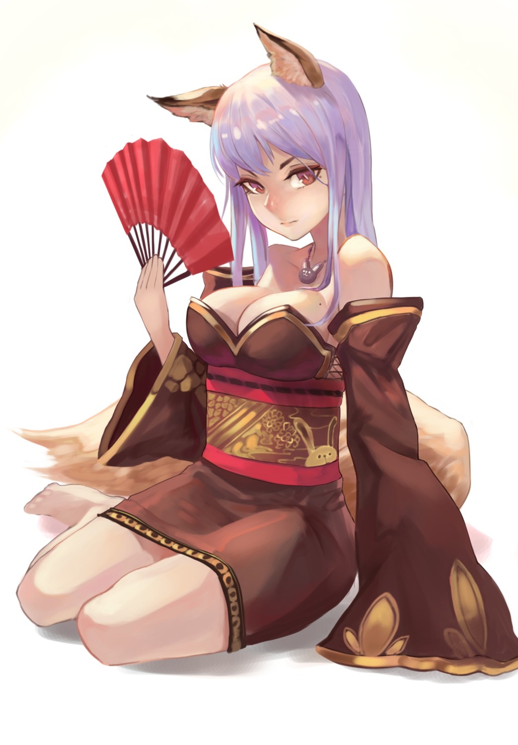 animal_ears cleavage kimono lard tail