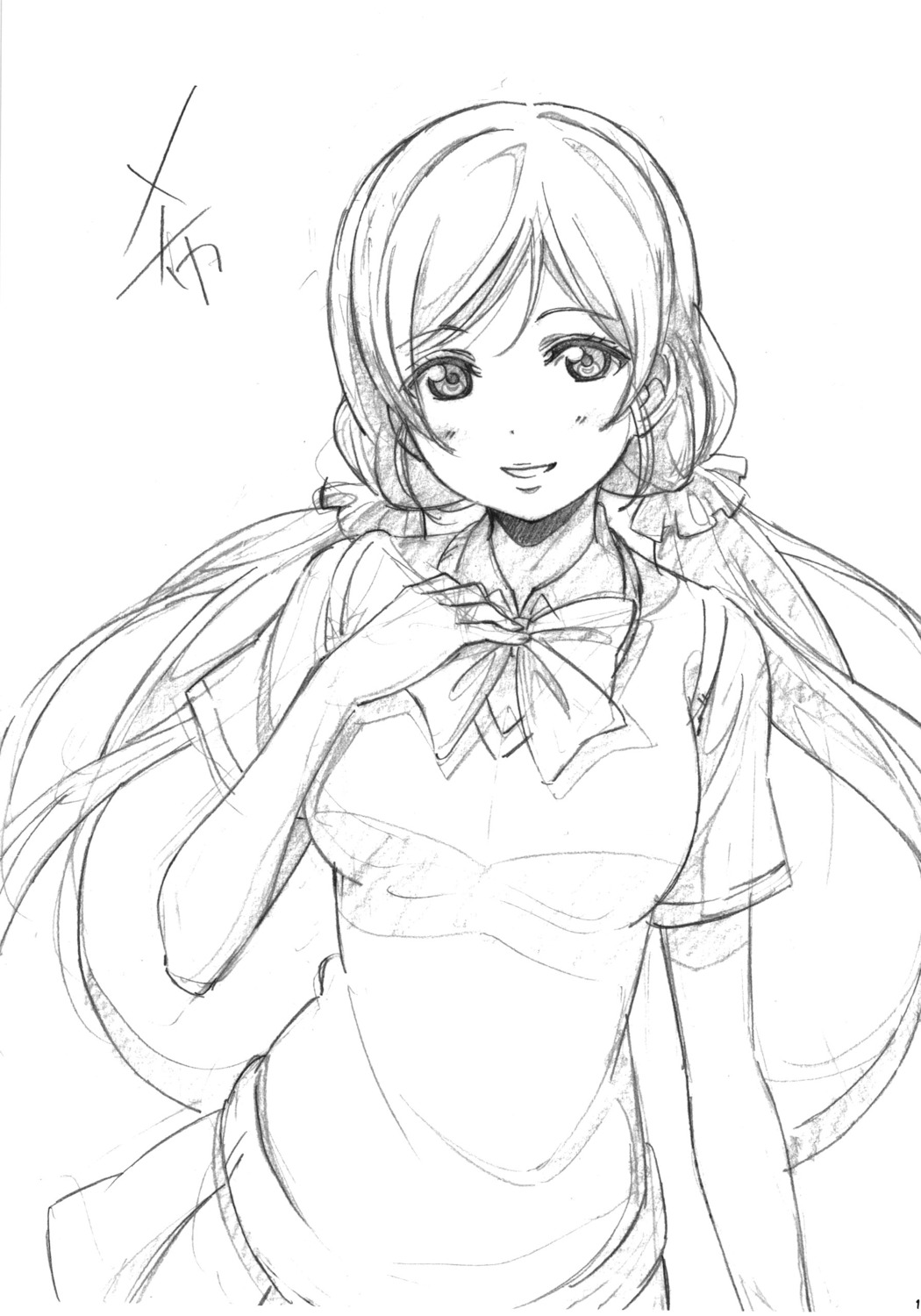 love_live! monochrome murota_yuuhei seifuku sketch sweater toujou_nozomi