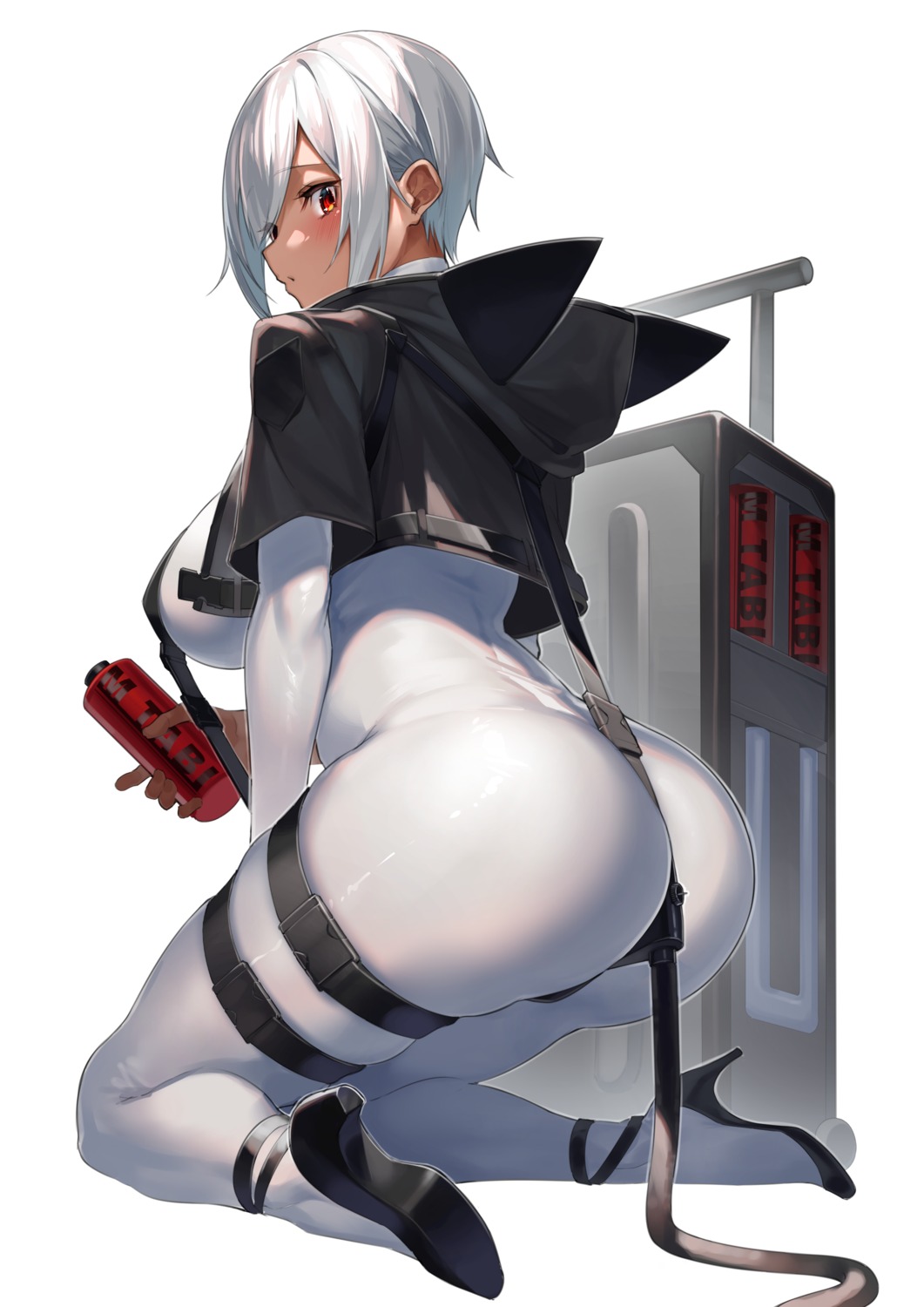 ass bodysuit garter heels tail yamanokami_eaka