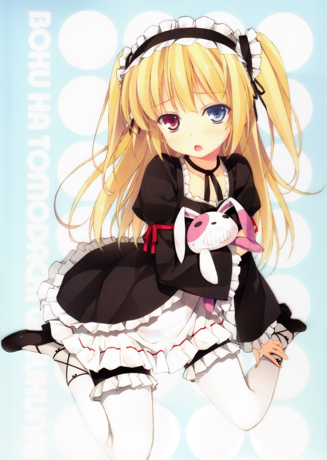 boku_wa_tomodachi_ga_sukunai dress garter hasegawa_kobato heterochromia thighhighs wireframe yuuki_hagure