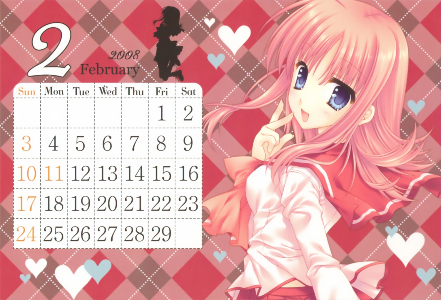 calendar kouno_harumi seifuku tatekawa_mako to_heart_(series) to_heart_2 wnb