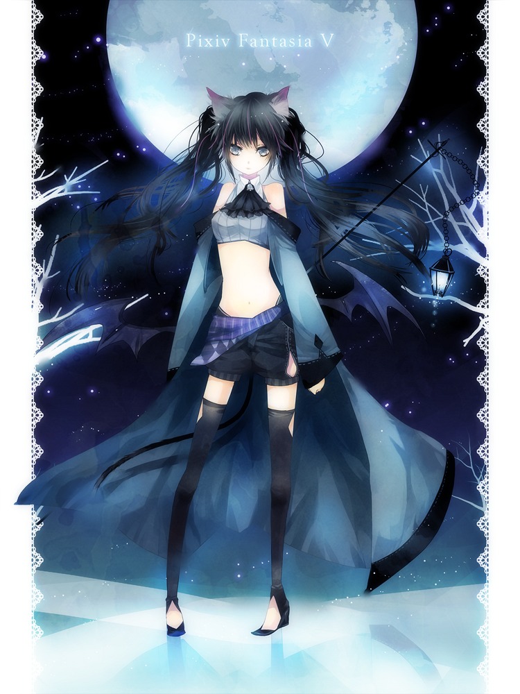 animal_ears nekomimi pixiv_fantasia pixiv_fantasia_v tail thighhighs wings yu-kichi