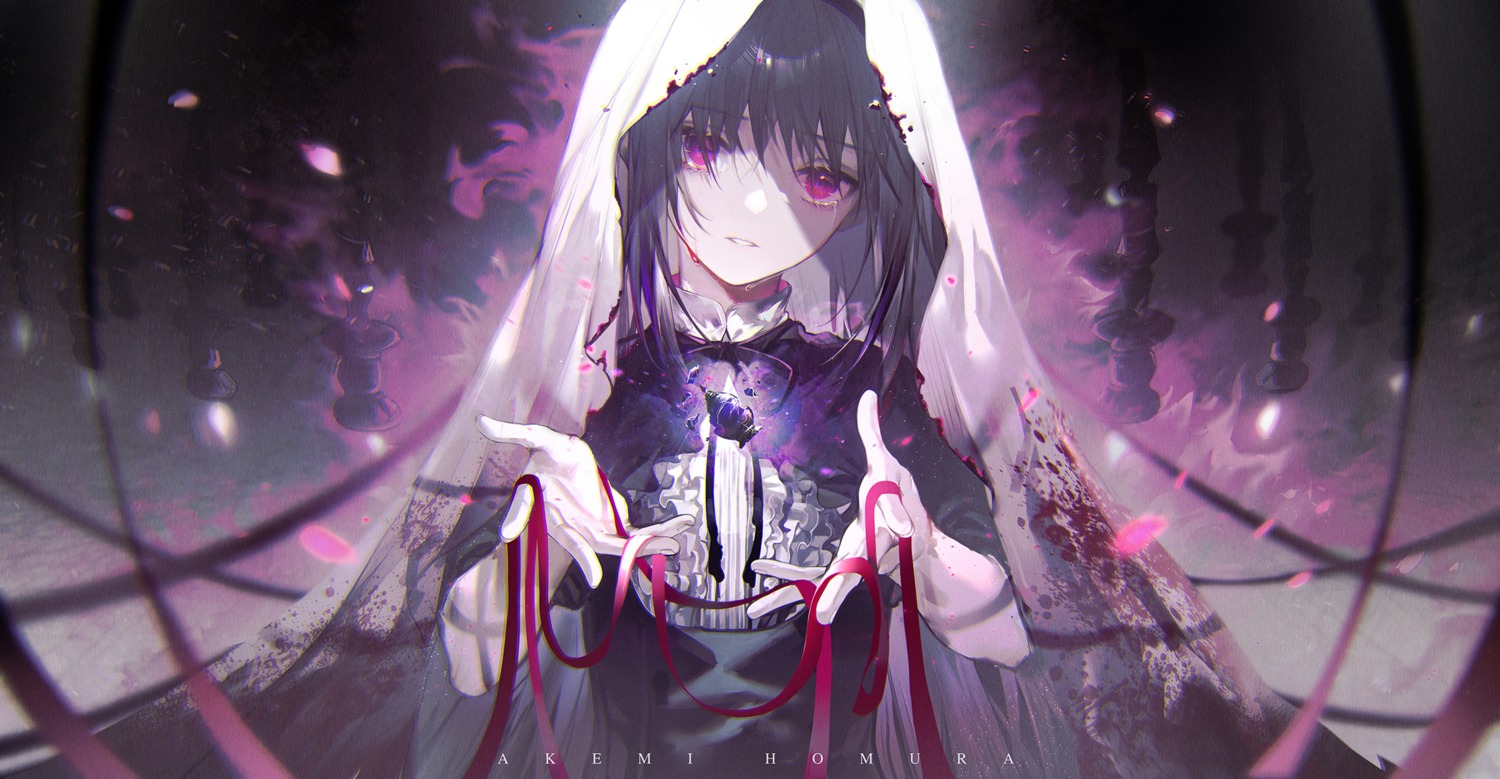 akemi_homura bai_qi-qsr blood dress gothic_lolita lolita_fashion puella_magi_madoka_magica