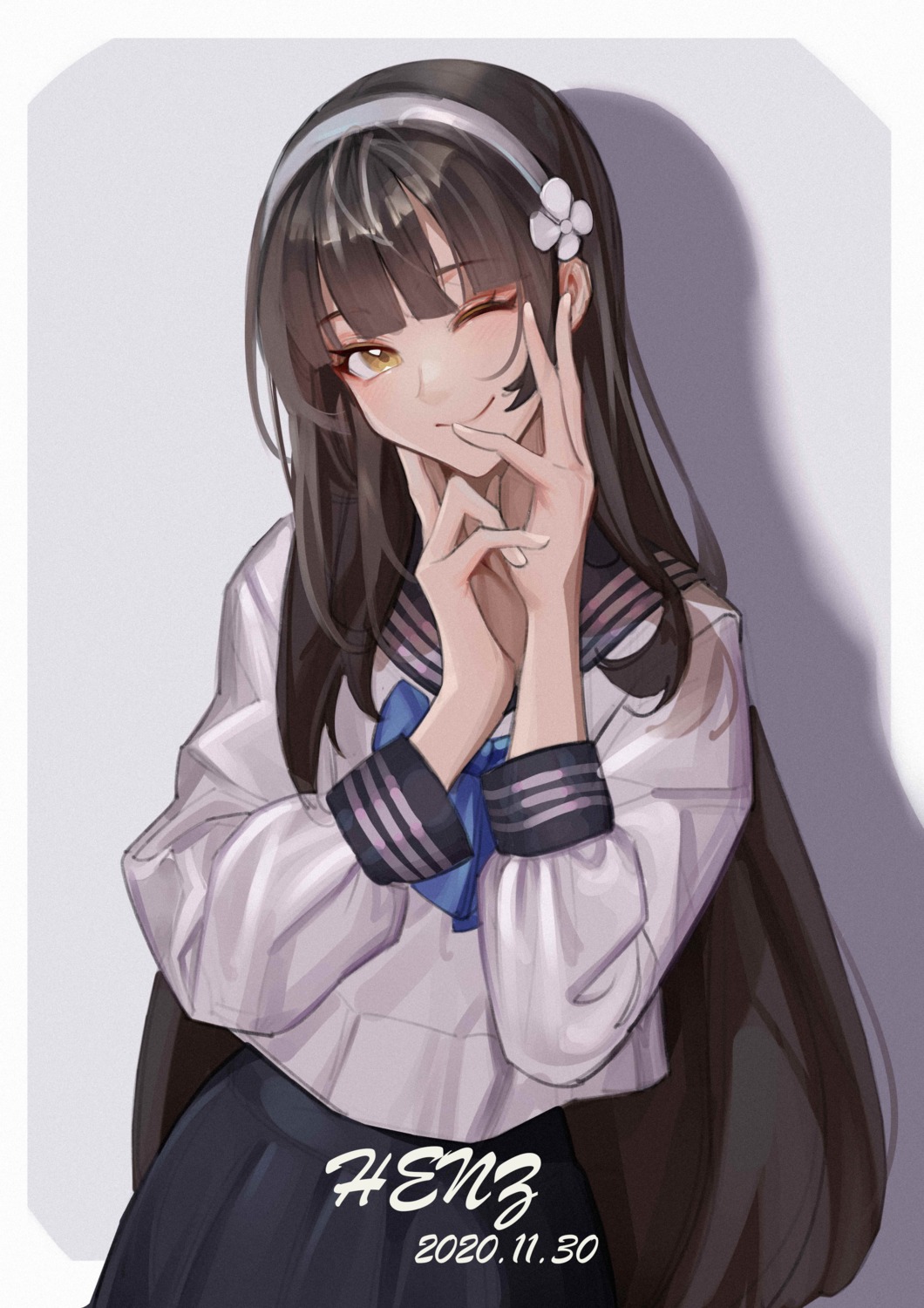 girls_frontline henz qbz-95_(girls_frontline) seifuku