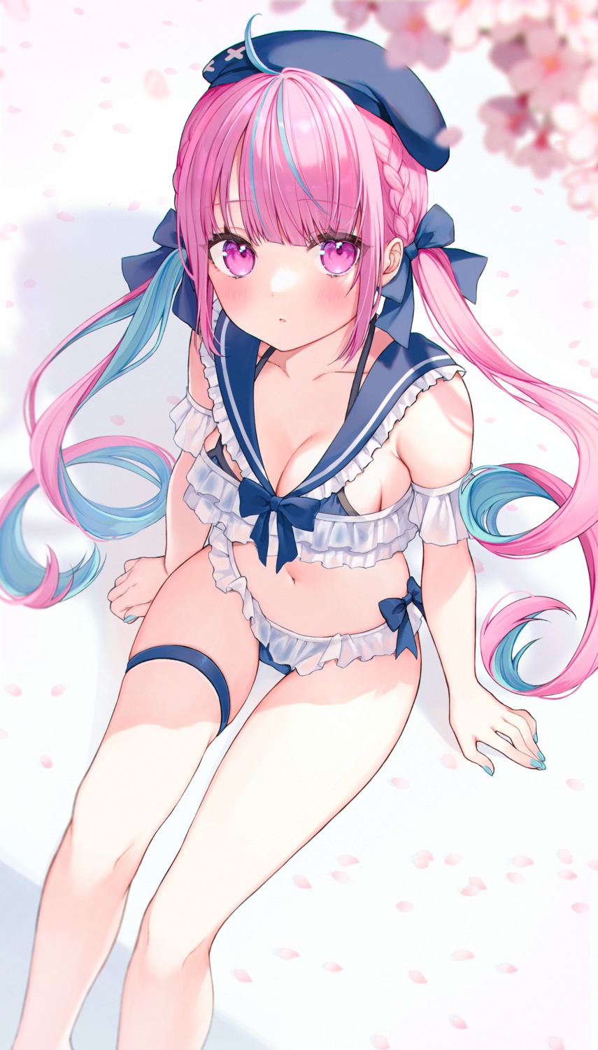 bikini garter hololive kabi_akaru minato_aqua swimsuits