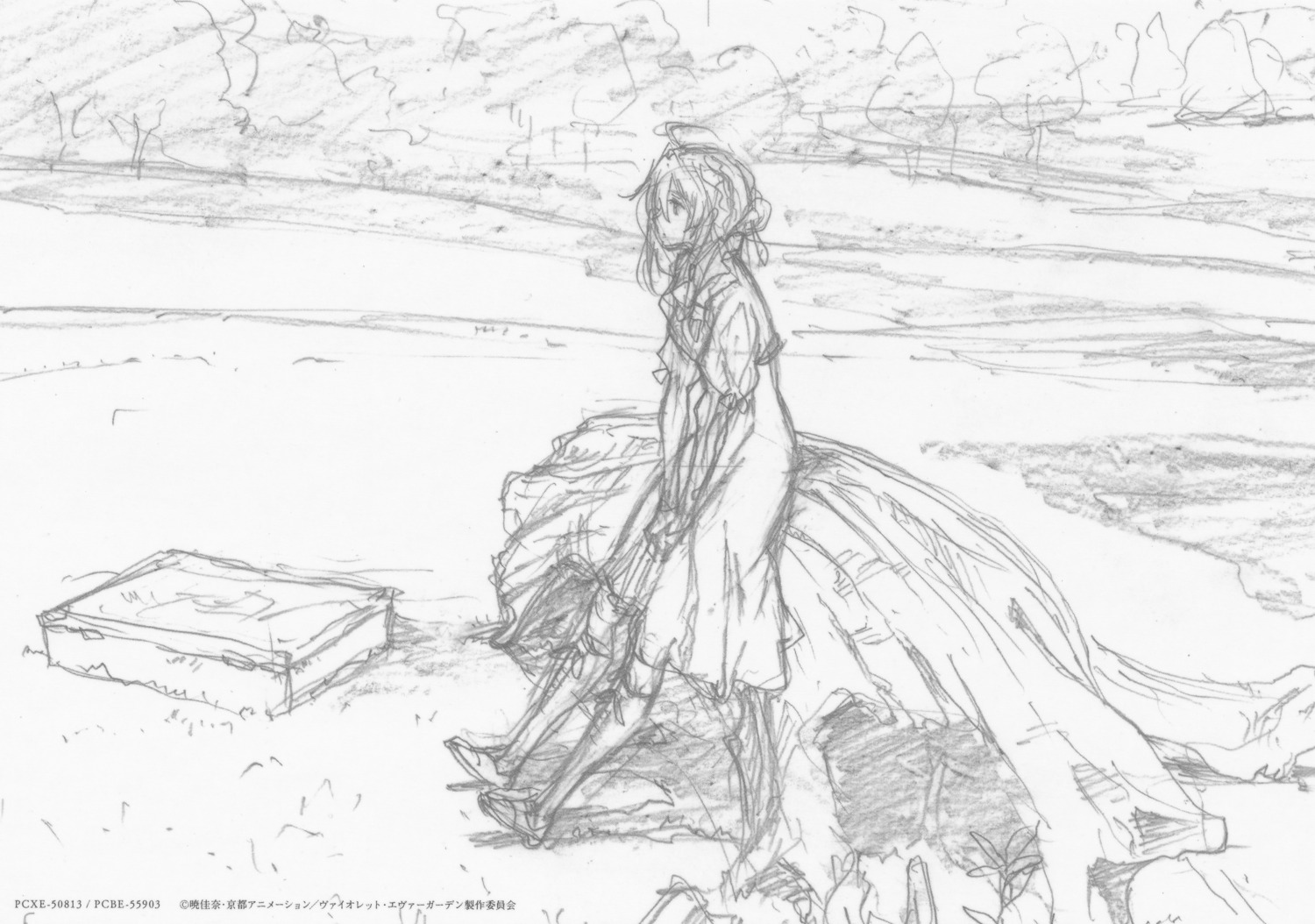 monochrome sketch violet_evergarden violet_evergarden_(character)