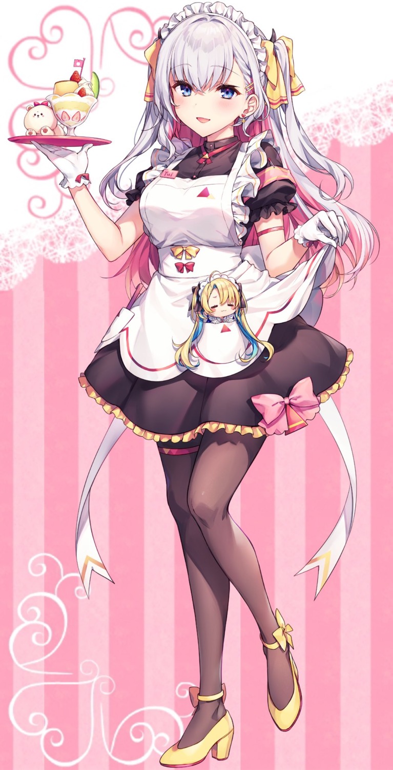 avatar_2.0_project chibi garter heels komeshiro_kasu maid musubime_yui pantyhose