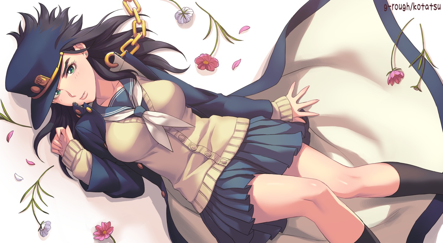 genderswap jojo's_bizarre_adventure kotatsu_(g-rough) kujo_jotaro seifuku sweater