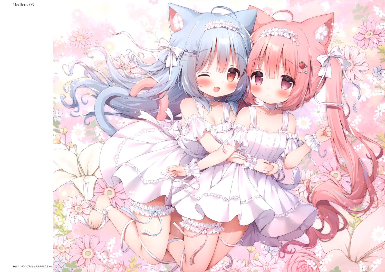 animal_ears dress garter mochi_peach momozu_komamochi nekomimi tail