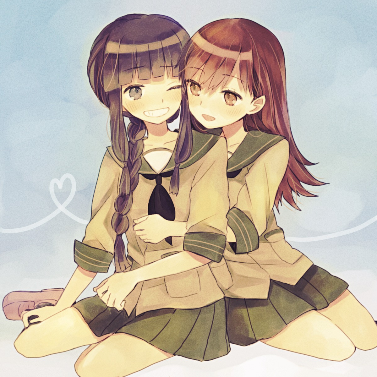 kurodeko kantai collection kitakami (kancolle) ooi (kancolle) seifuku yuri  | #268540 | yande.re