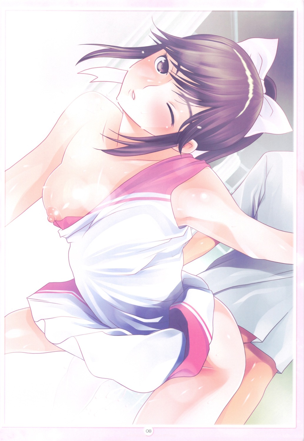 bakuhatsu_bros. love_plus nipple_slip no_bra nopan sex takane_manaka