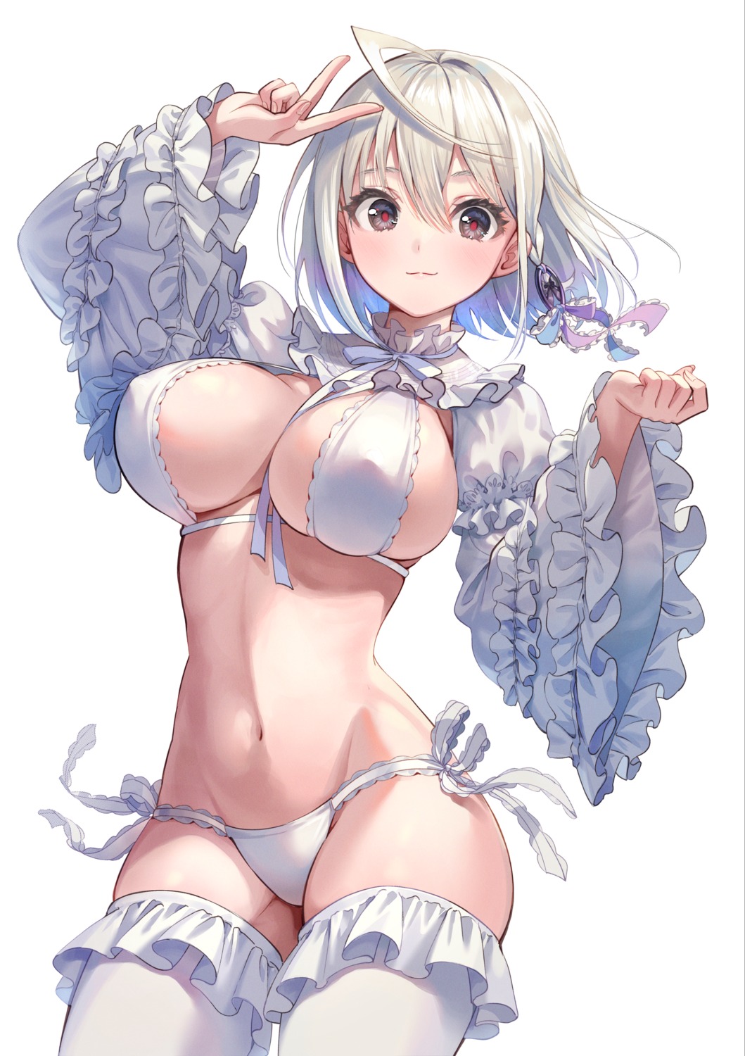 bikini erect_nipples kuze_kaname lolita_fashion swimsuits thighhighs