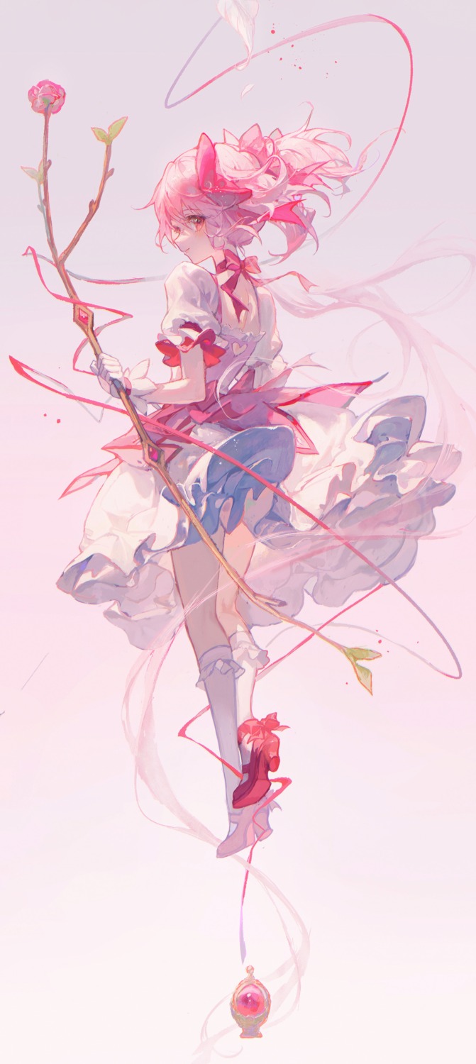 heels kaname_madoka maccha_(mochancc) puella_magi_madoka_magica skirt_lift