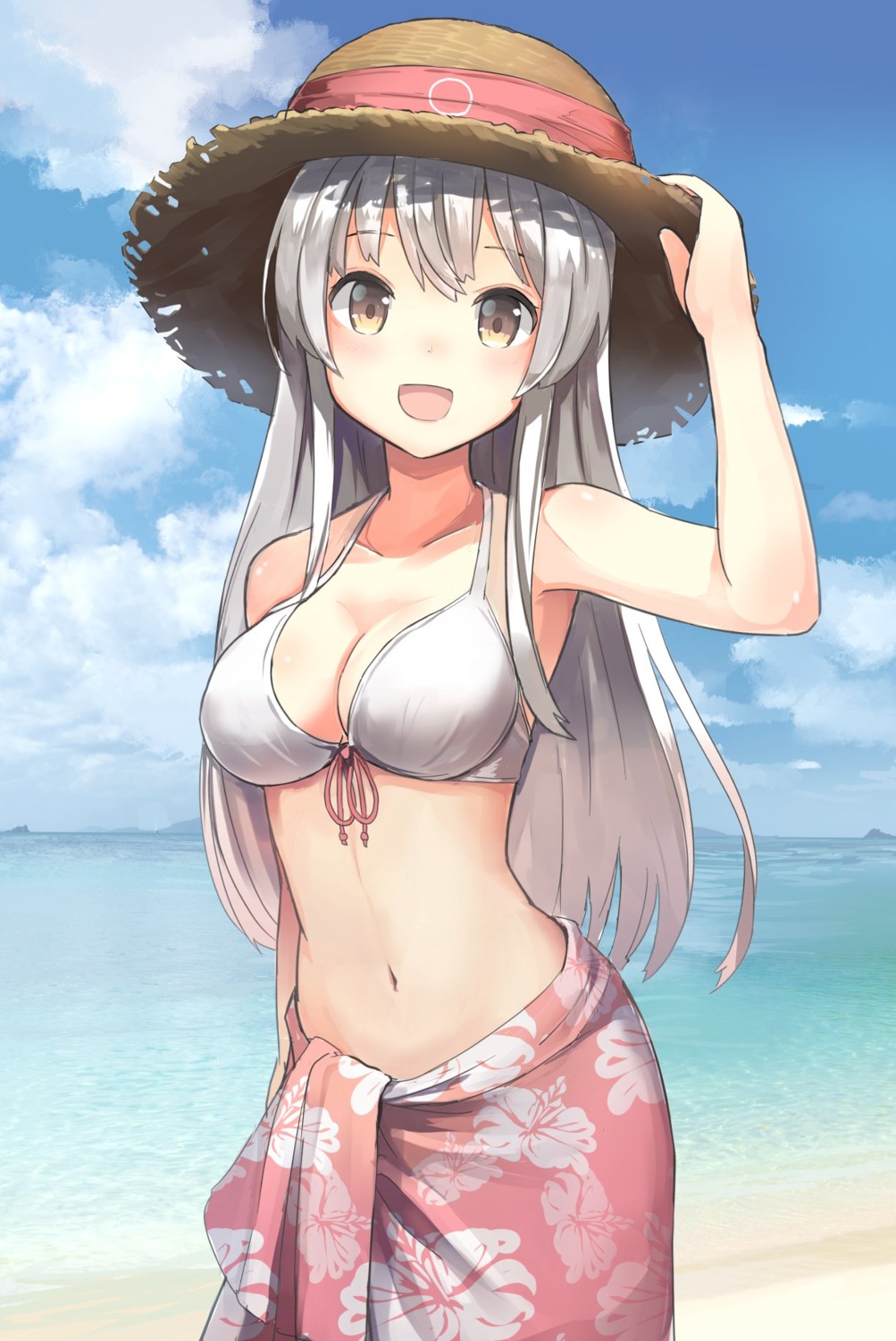 bikini_top cleavage isegawa_yasutaka kantai_collection shoukaku_(kancolle) swimsuits