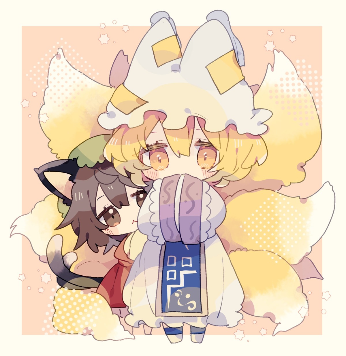 animal_ears chen chibi kitsune nekomimi nikorashika tail touhou yakumo_ran