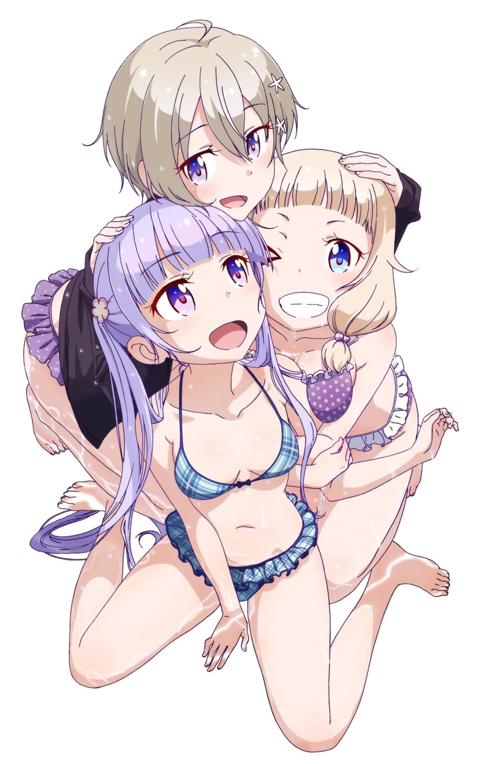 bikini cleavage hoshikawa_hotaru makicha new_game! sakura_nene suzukaze_aoba swimsuits