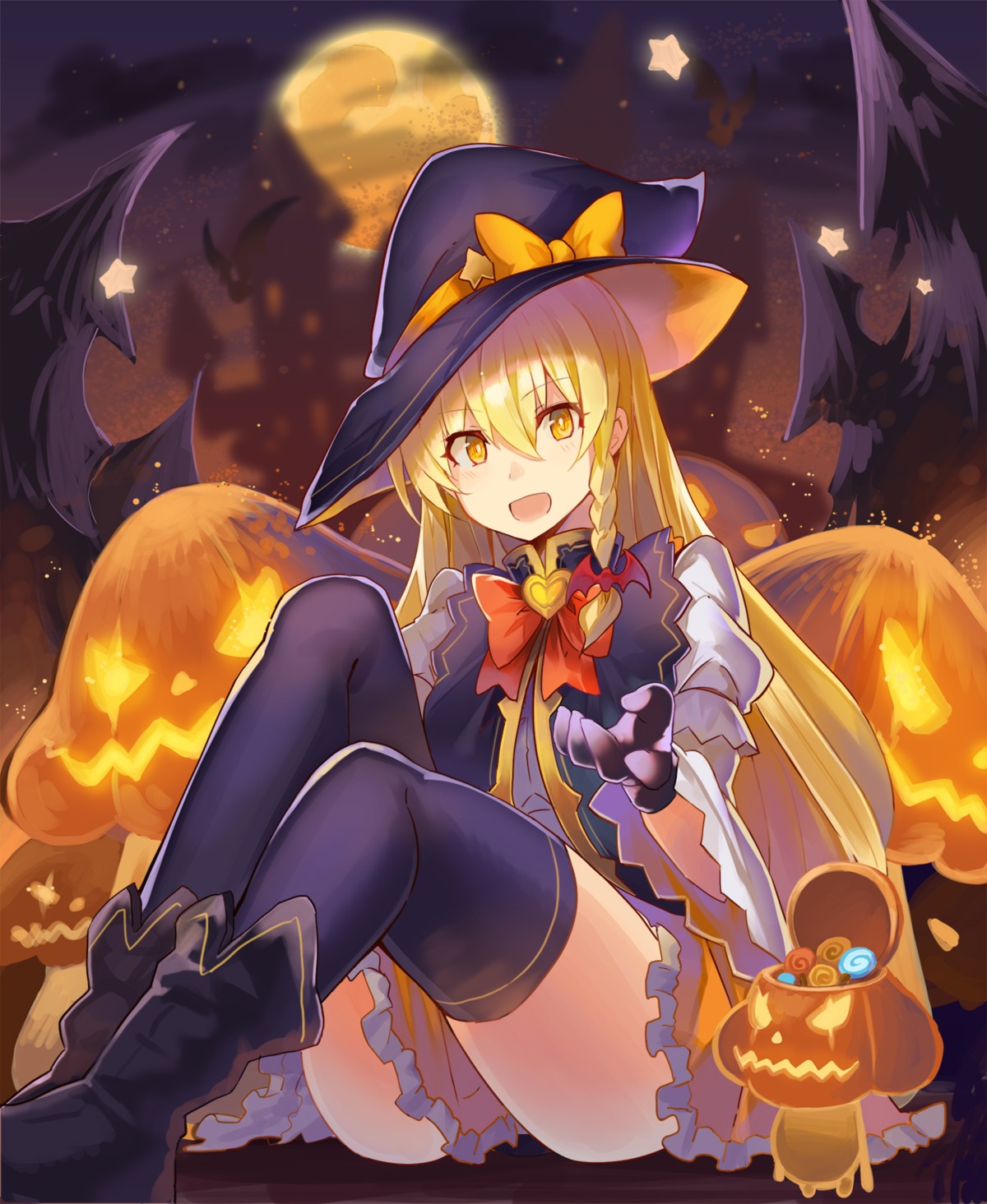 halloween kirisame_marisa rin_falcon thighhighs touhou witch