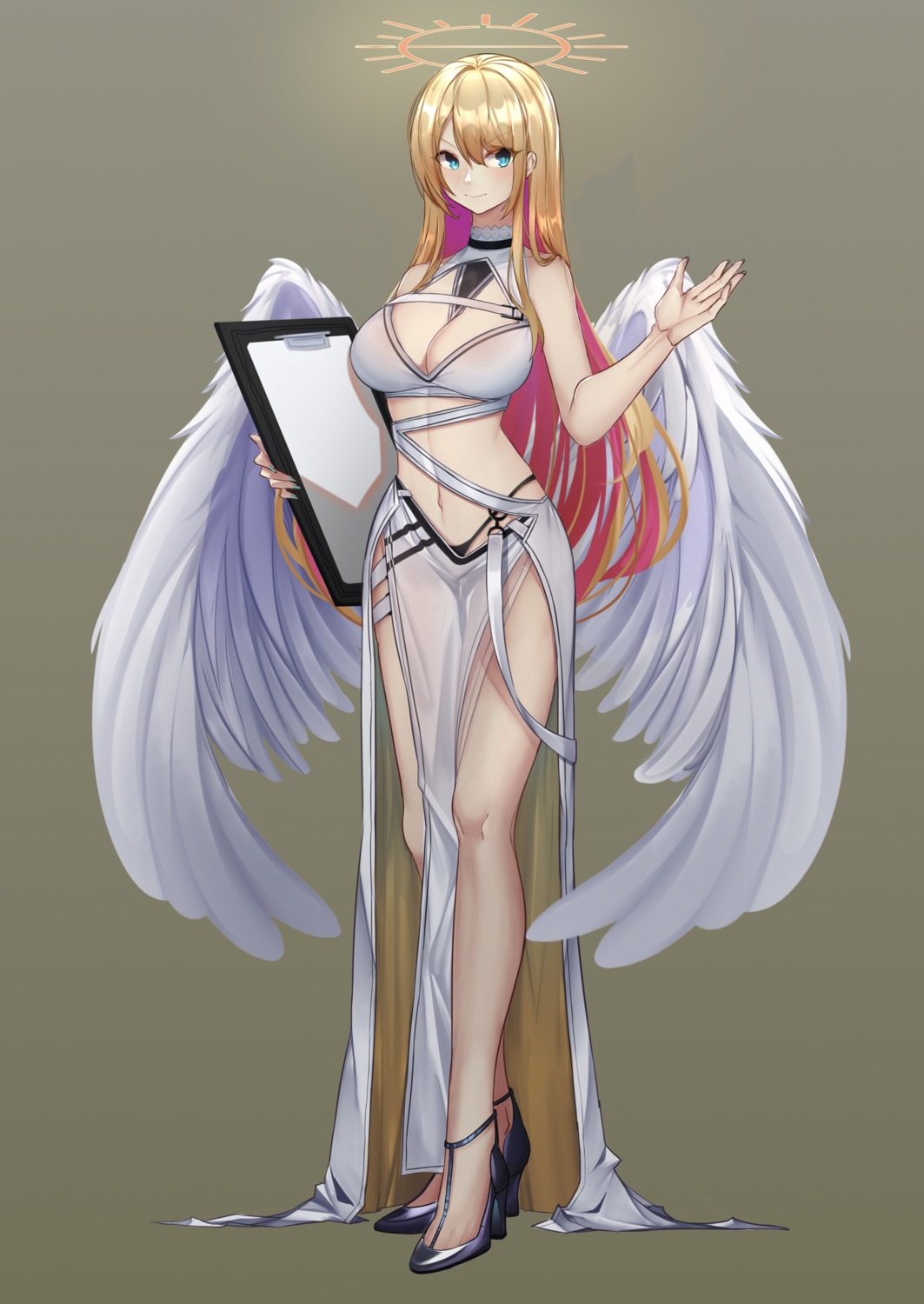 angel heels na2cl no_bra pantsu see_through wings