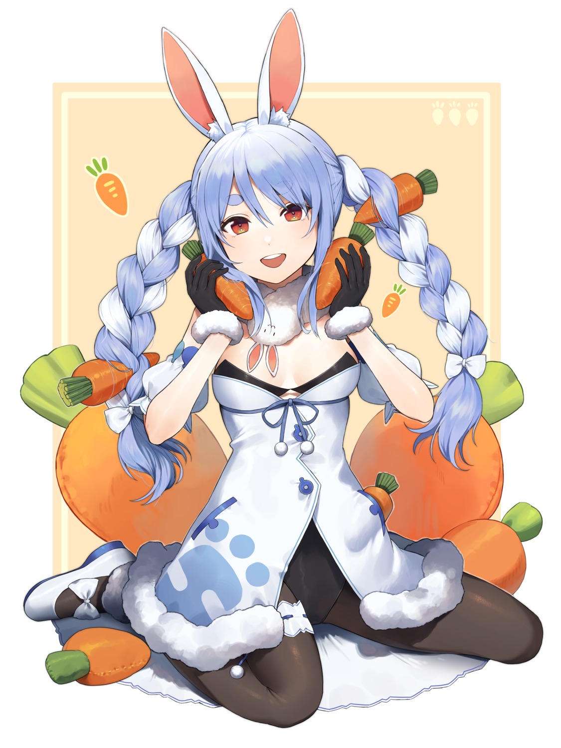 animal_ears bra bunny_ears bunny_girl hololive pantyhose shibainu usada_pekora