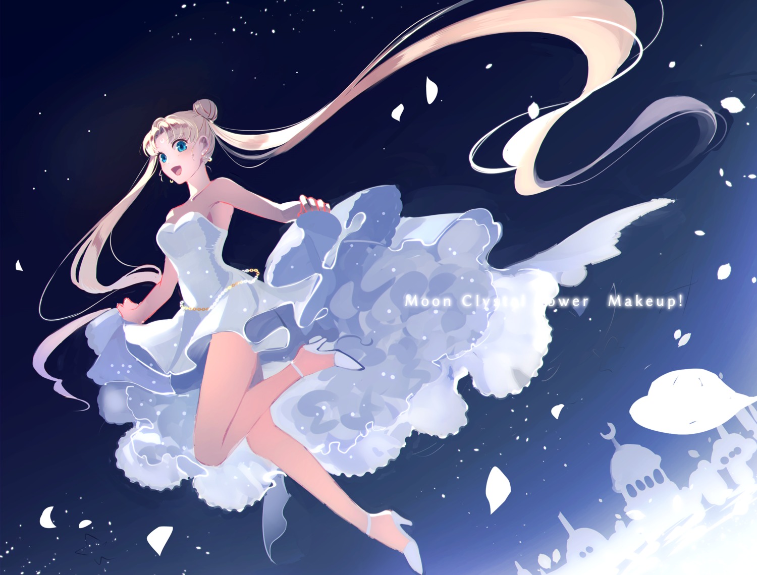 dress heels no_bra rei_(usabiba) sailor_moon skirt_lift tsukino_usagi