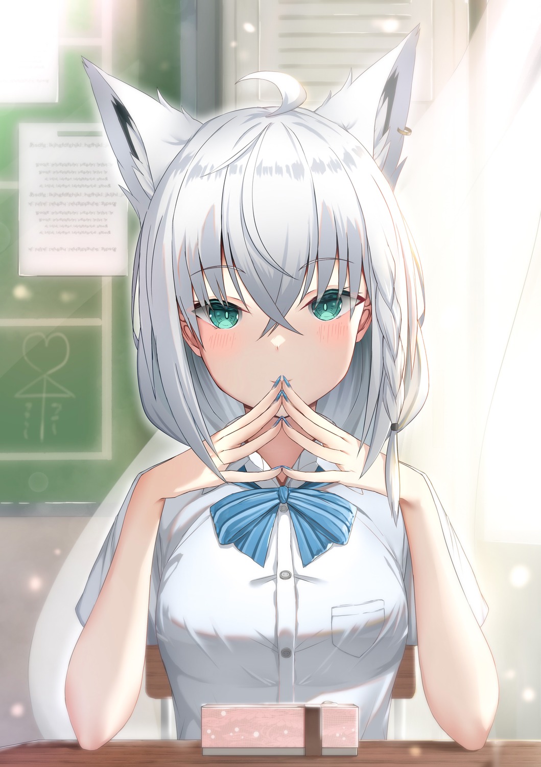 animal_ears hololive hololive_gamers kitsune rimamo seifuku shirakami_fubuki