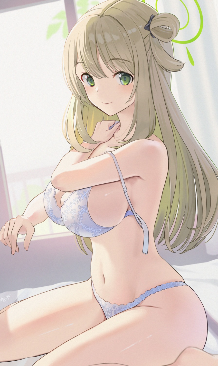 blue_archive bra halo izayoi_nonomi may9 pantsu undressing