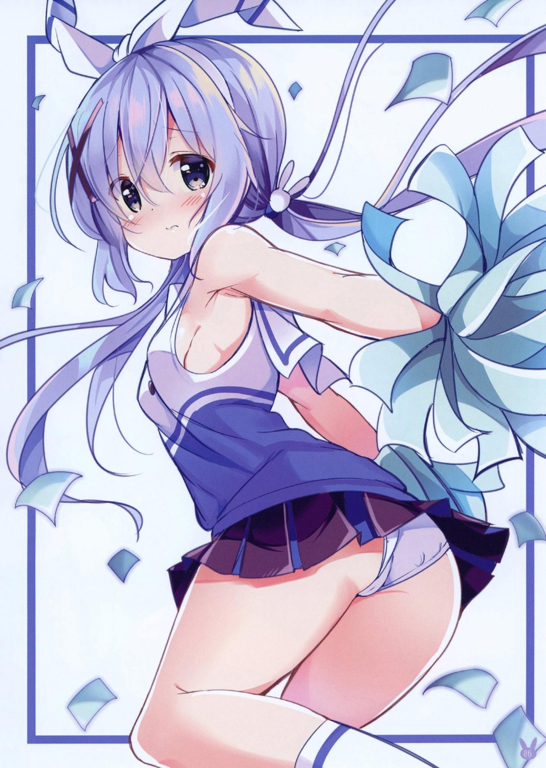 ass cheerleader gochuumon_wa_usagi_desu_ka? kafuu_chino kurou_(quadruple_zero) loli pantsu skirt_lift