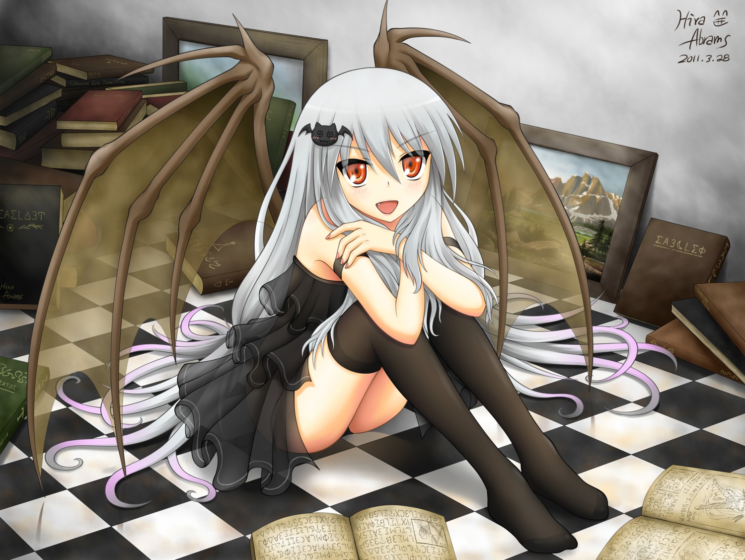 hira_(zlpabrams) thighhighs wings