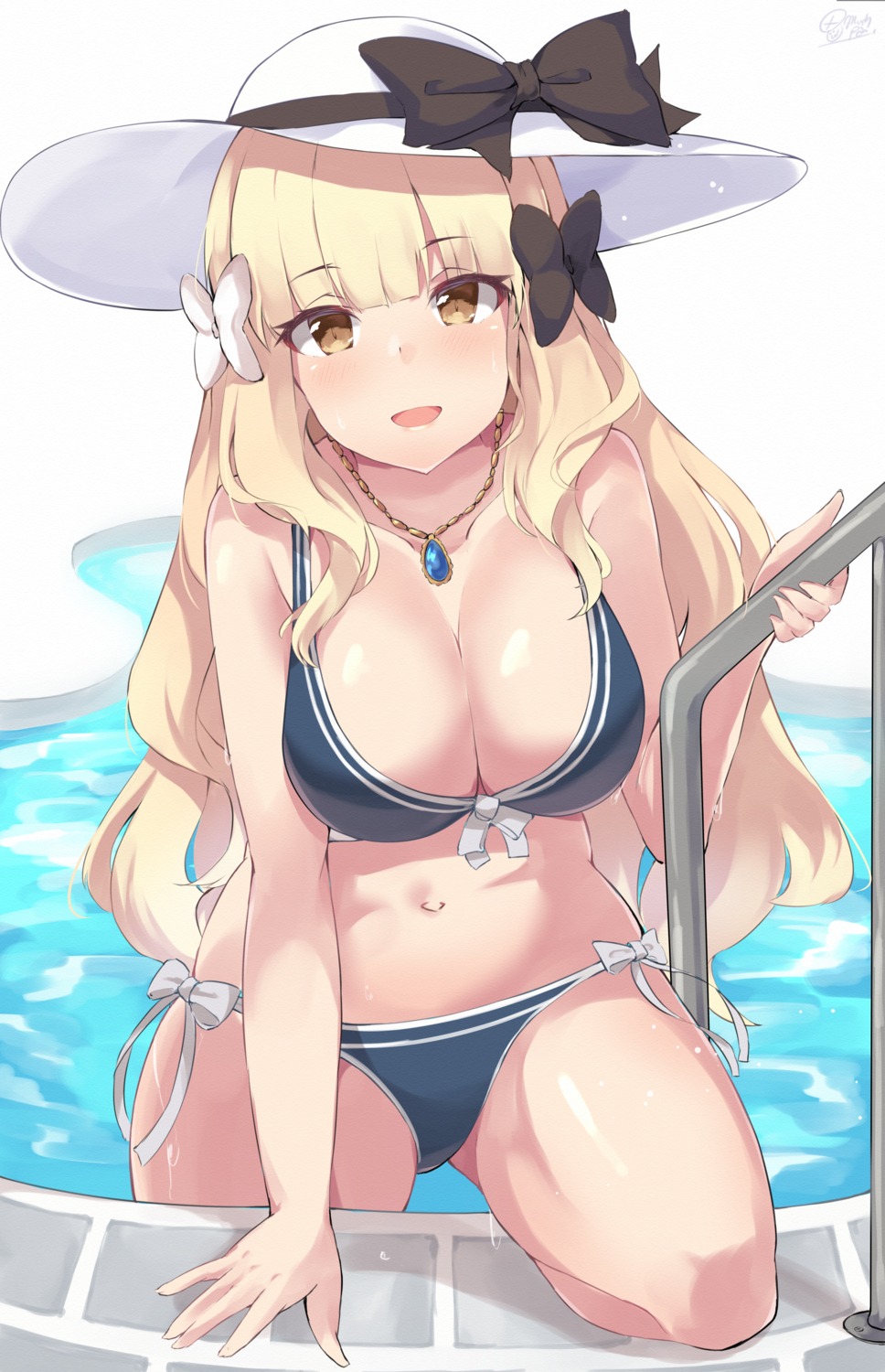 bikini mushpz princess_connect princess_connect!_re:dive sasaki_saren swimsuits wet